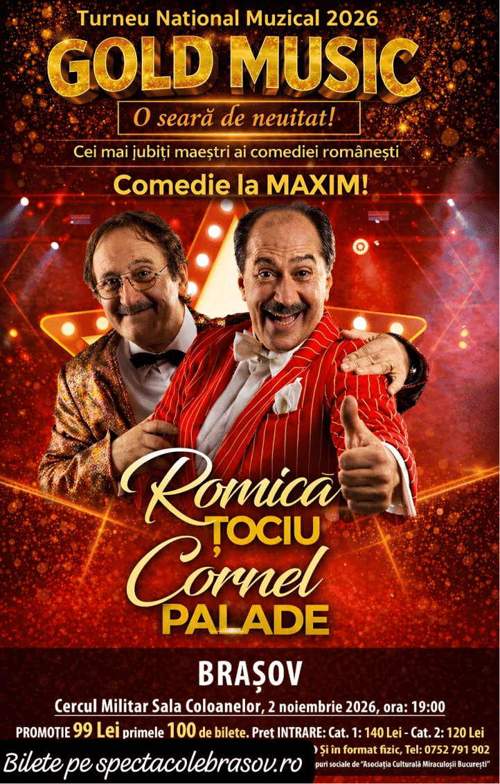Turneul National 2026 – GOLD MUSIC - COMEDIE LA MAXIM!