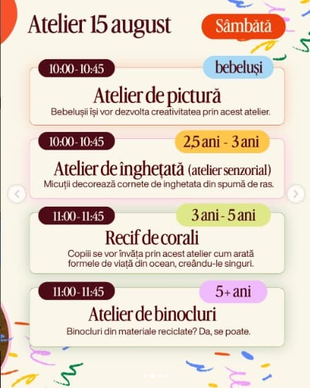 Atelier pentru copii Curioși de profesie – Reciful de corali & Binocluri