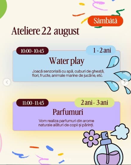 Atelier pentru copii Curioși de profesie – Water play
