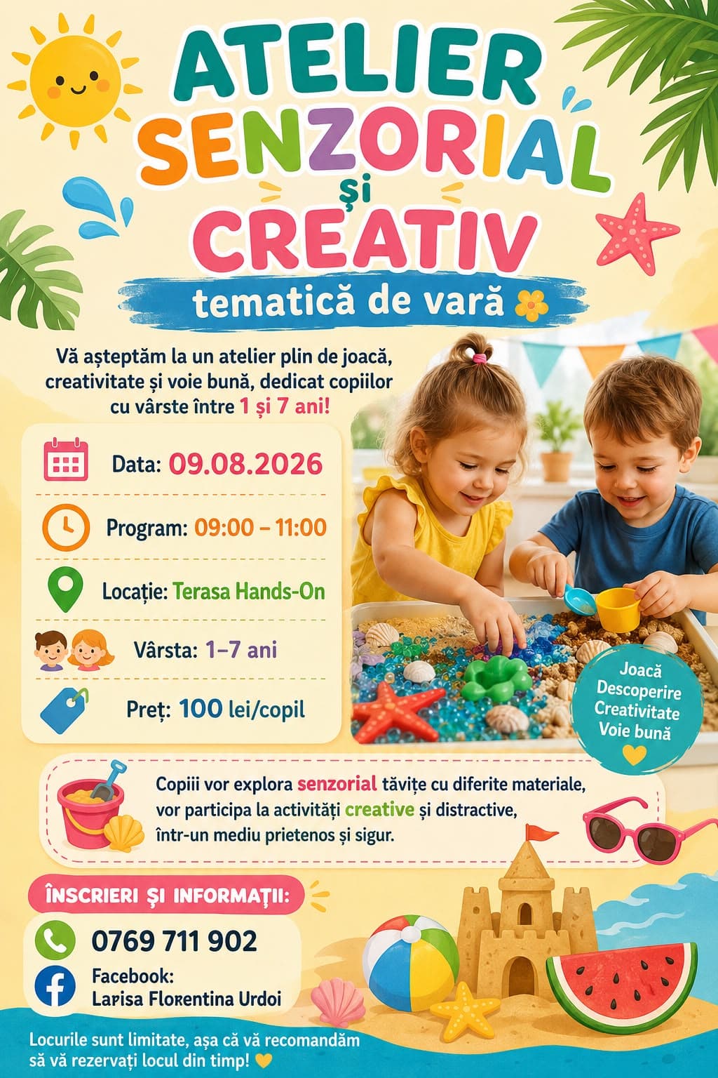 Atelier senzorial și creativ cu tematică de vară