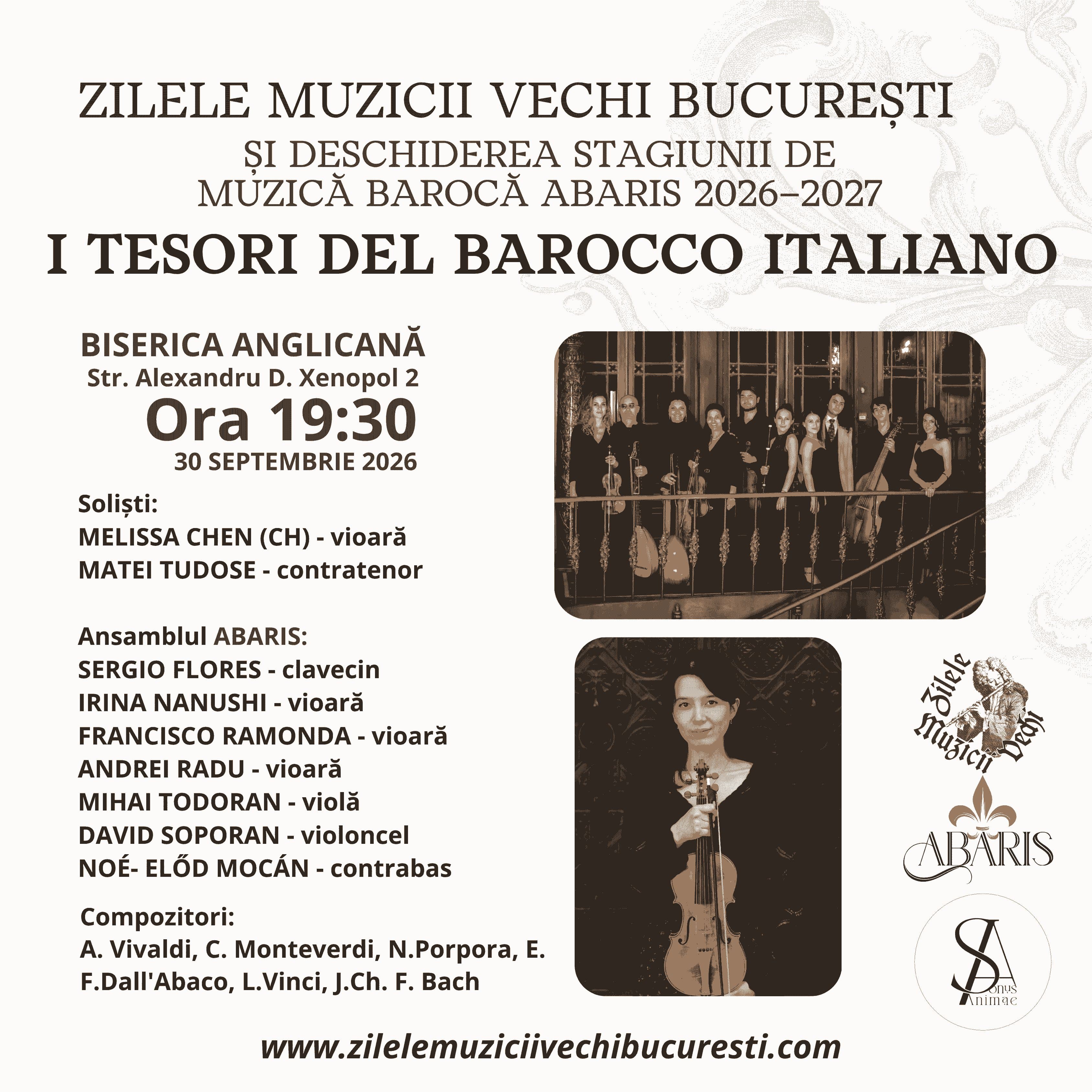 I TESORI DEL BAROCCO ITALIANO - Ansamblul ABARIS - 30 sept 2026