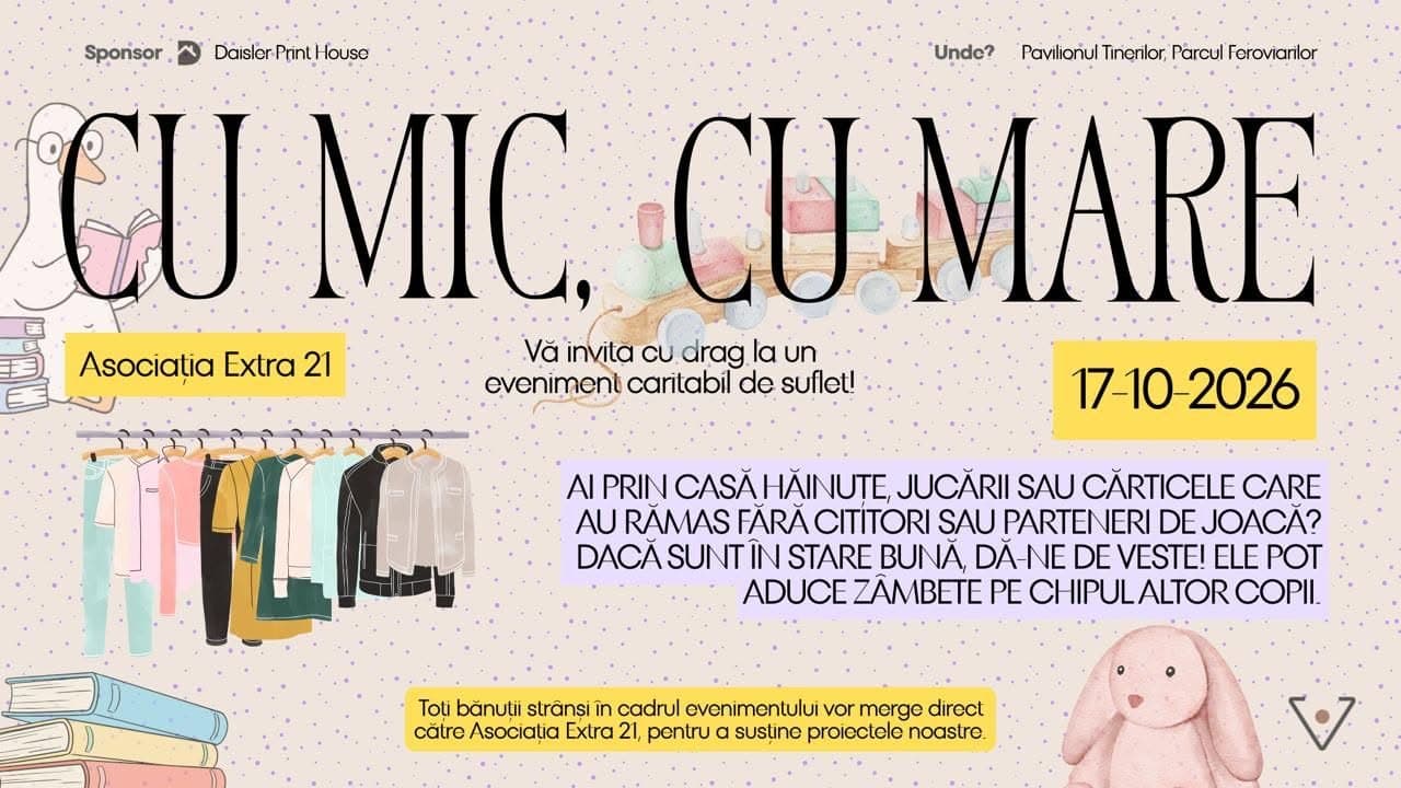 Târg caritabil Extra21: Cu mic cu mare
