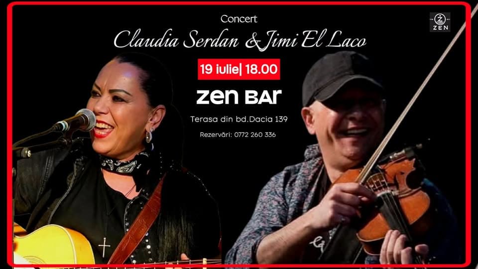 Claudia Şerdan & Jimi El Laco live pe terasa Zen Bar