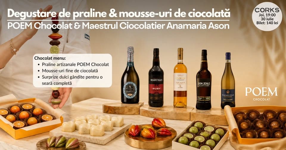 Degustare de praline si mousse-uri de ciocolata | POEM Chocolat & Maestrul Ciocolatier Anamaria Ason