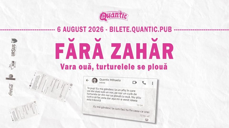 FARA ZAHAR – Concert de fugarit ploaia | Quantic 06.08.2026