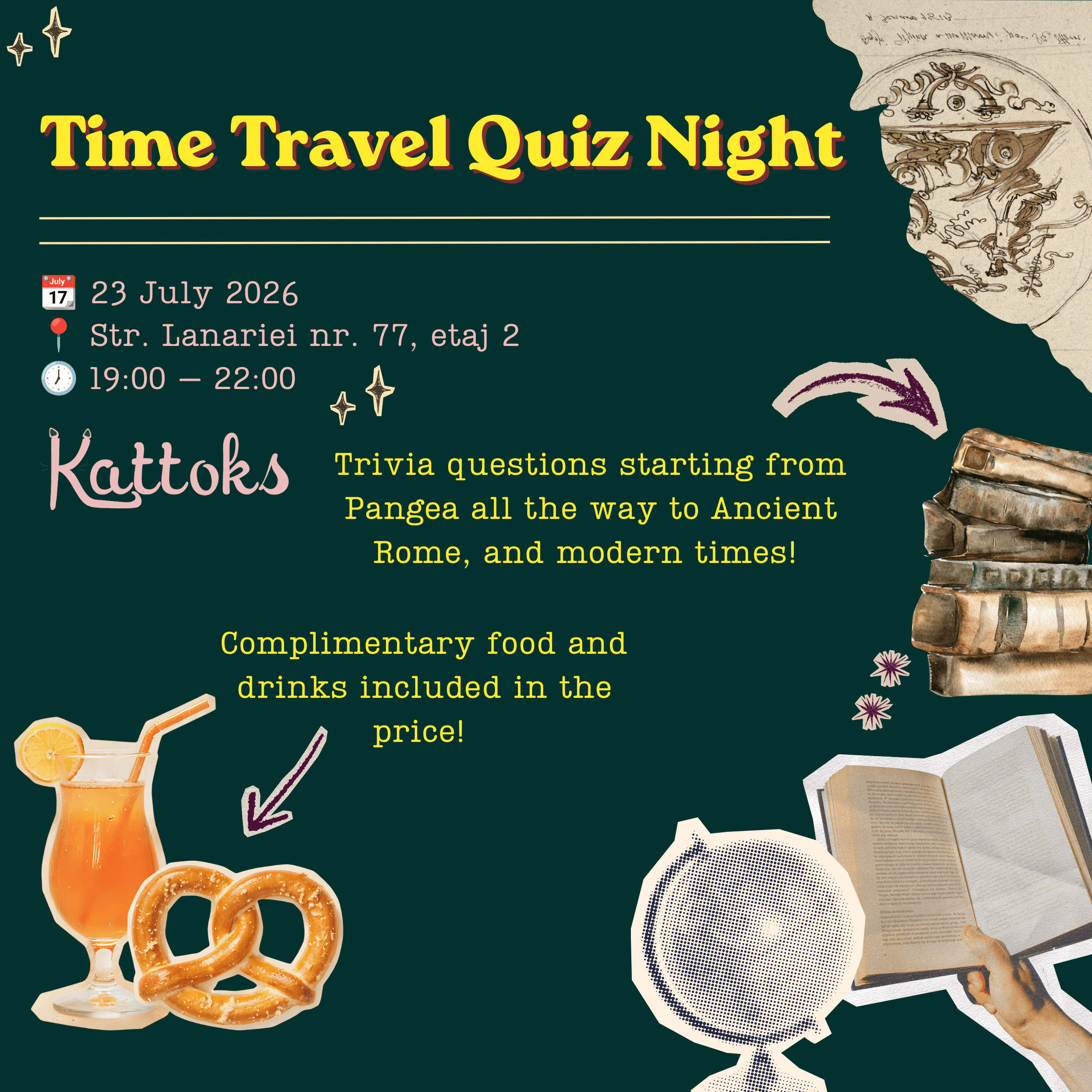 Time travel or history, but make it fun. PUBQUIZ