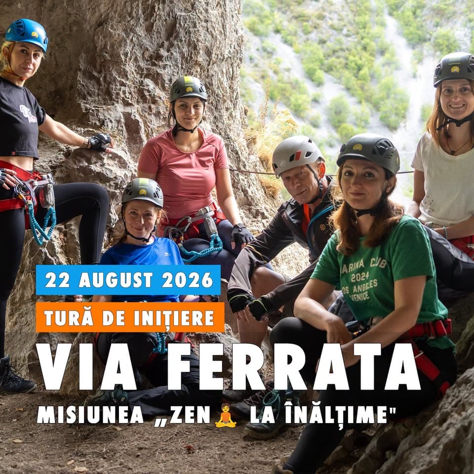 Tură de inițiere în Via Ferrata ⛓️ aka “Misiunea Suspendați în Hamace 🧘”