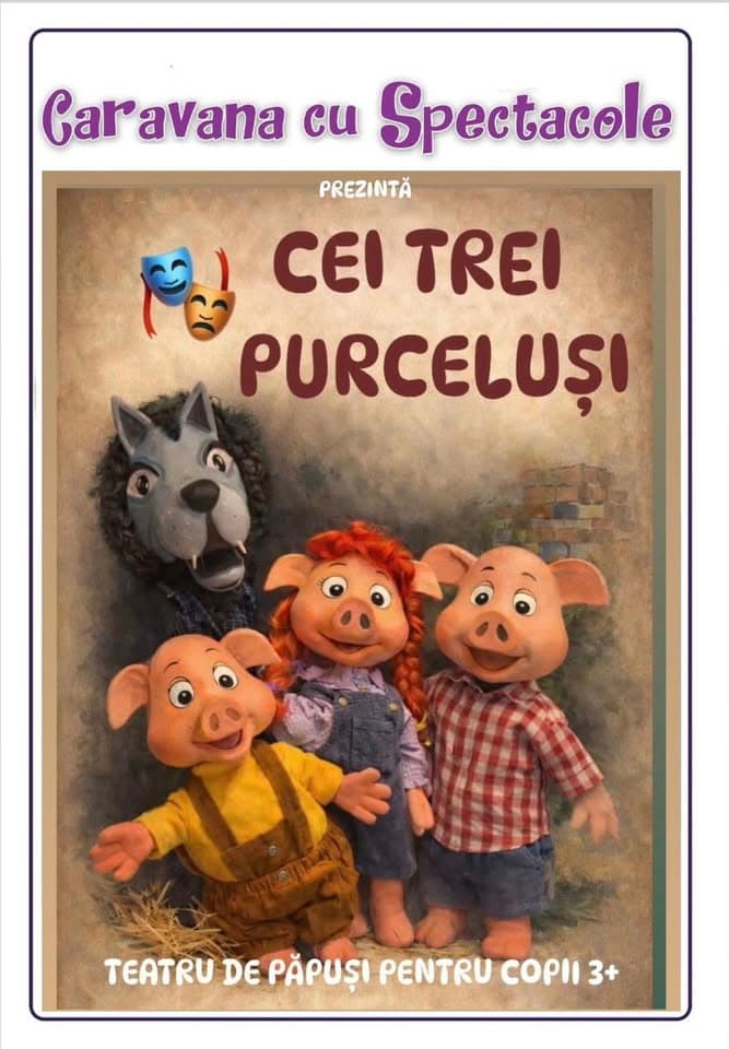 Povestea celor trei purceluși – teatru de păpuși pentru copii @ Clubul Țăranului – La Mama MȚR