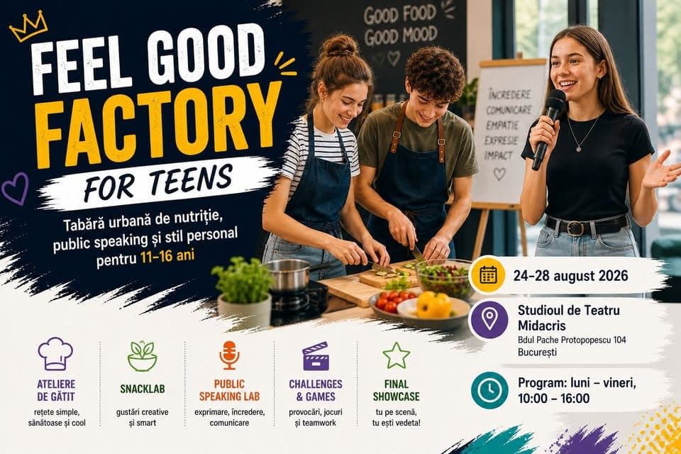 Tabără urbană de nutriție, public speaking și stil personal pentru adolescenți - Feel Good Factory