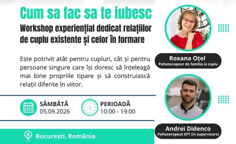 Cum să fac să te iubesc WORKSHOP – BUCUREȘTI