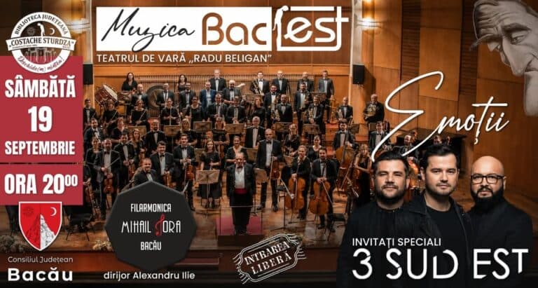 MUZICA BAC-FEST. CONCERT DE GALĂ: 3 SUD EST ȘI FILARMONICA MIHAIL JORA