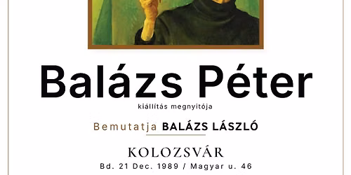 Kolozsvár festője Balázs Péter