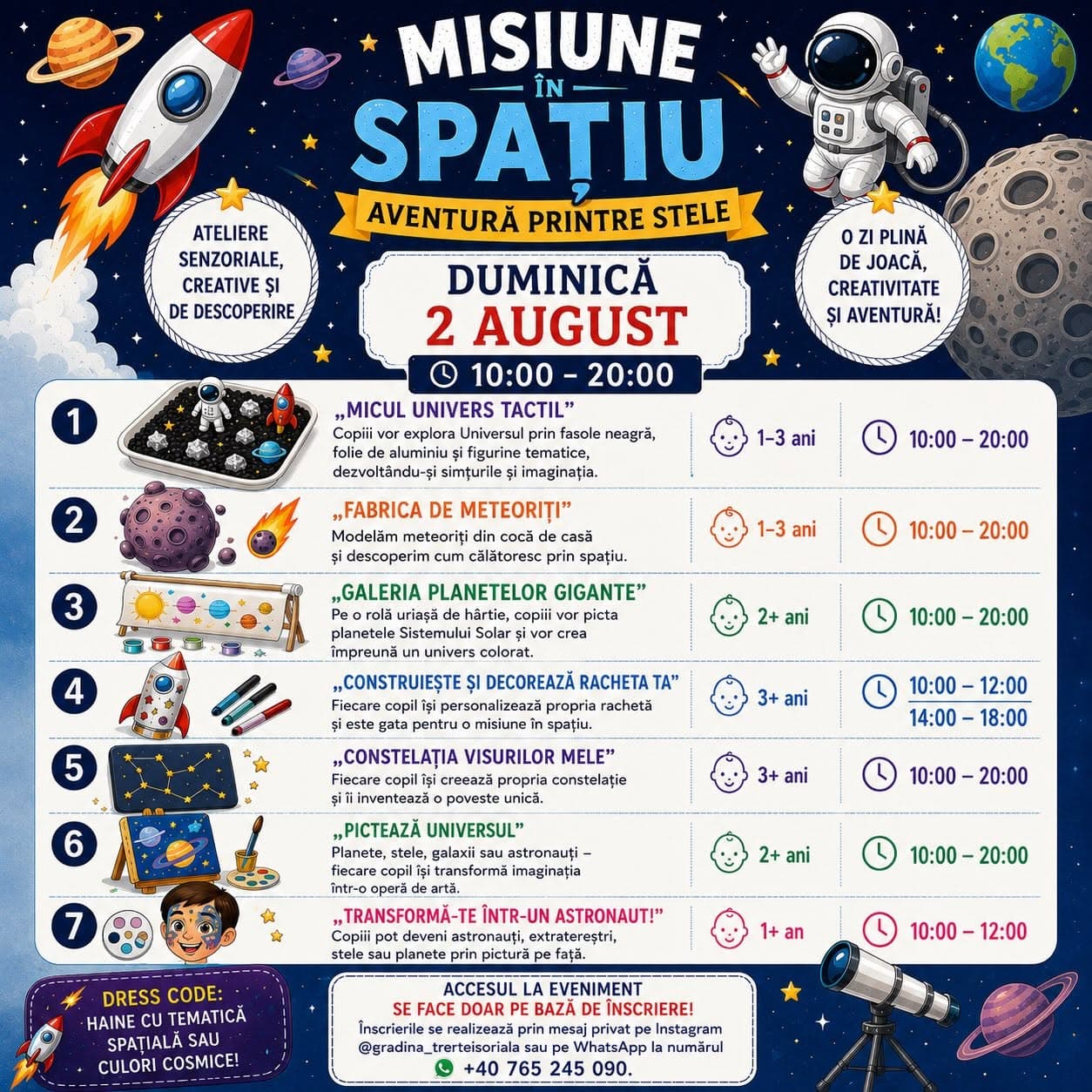 Misiune în spațiu în grădina Montessori Land