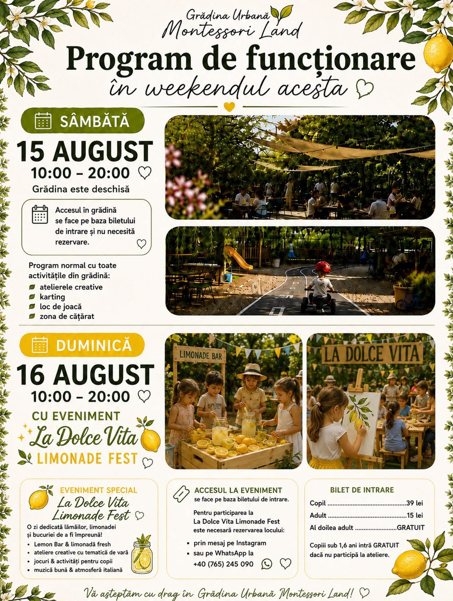 La Dolce Vitta – Limonade Fest în grădina Montessori Land