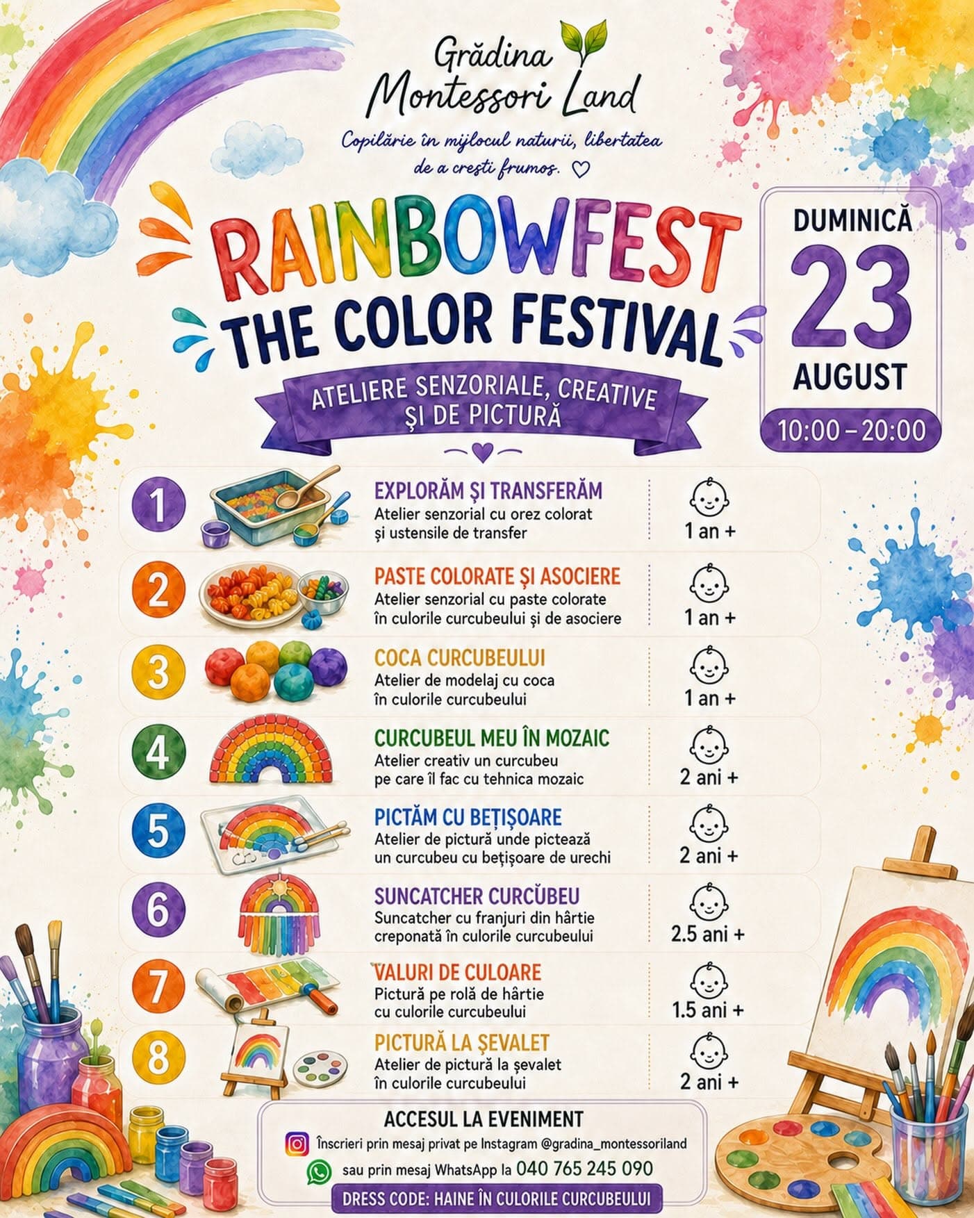 RAINBOWFEST – The Color Festival în grădina Montessori Land