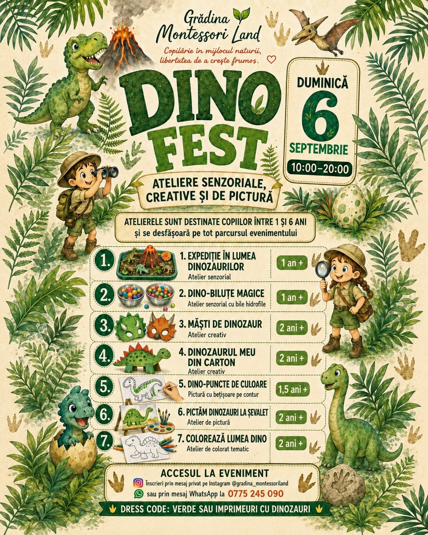Dino Fest în grădina Montessori Land