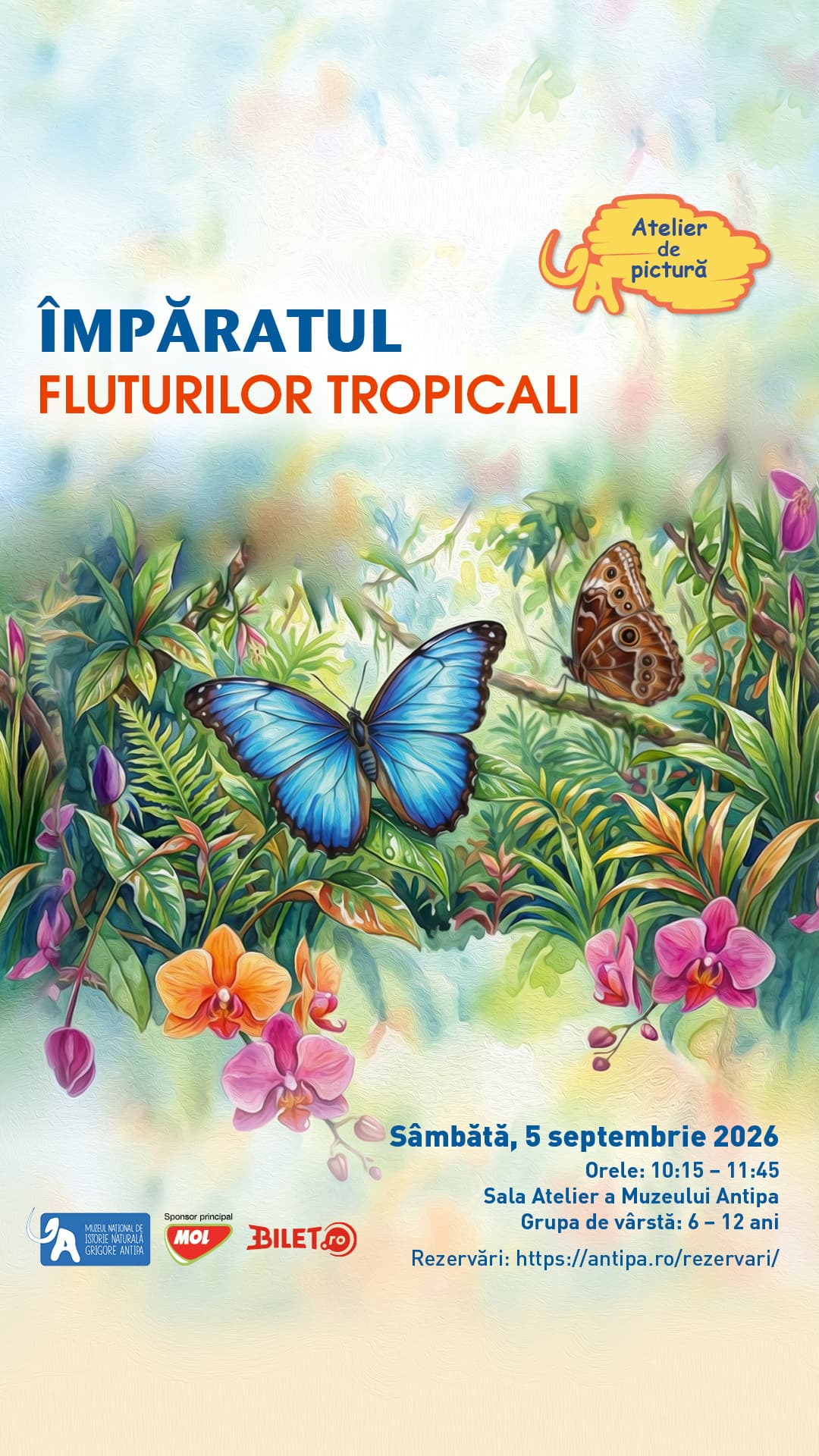 Culori sălbatice – Ateliere de pictură – Împăratul fluturilor tropicali