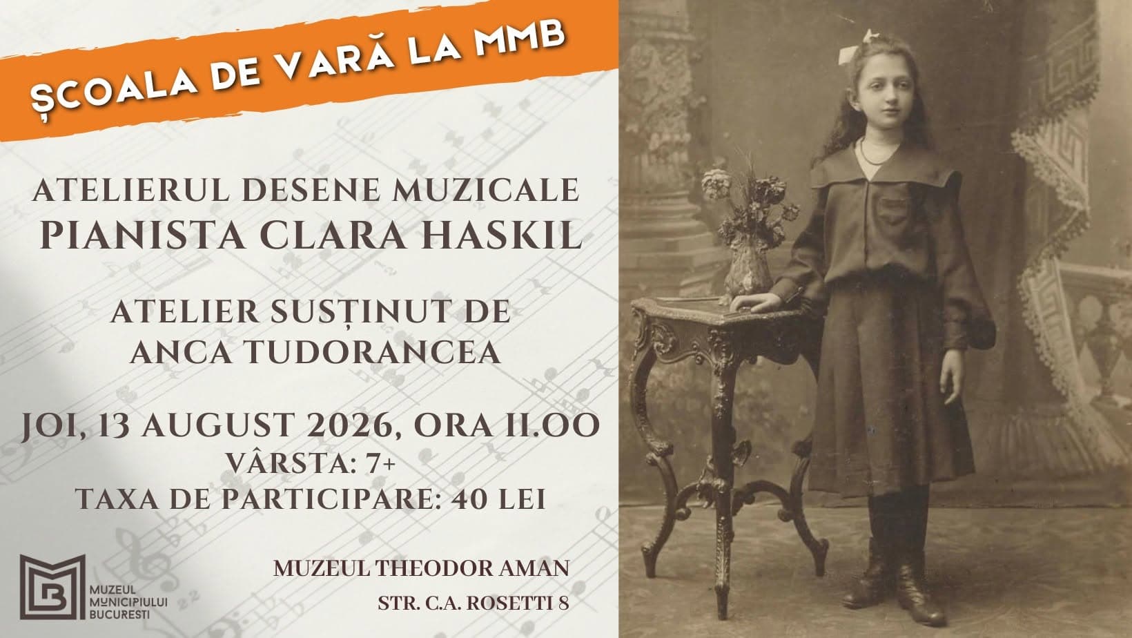 Școala de vară la MMB. Atelier pentru copii: Desene muzicale