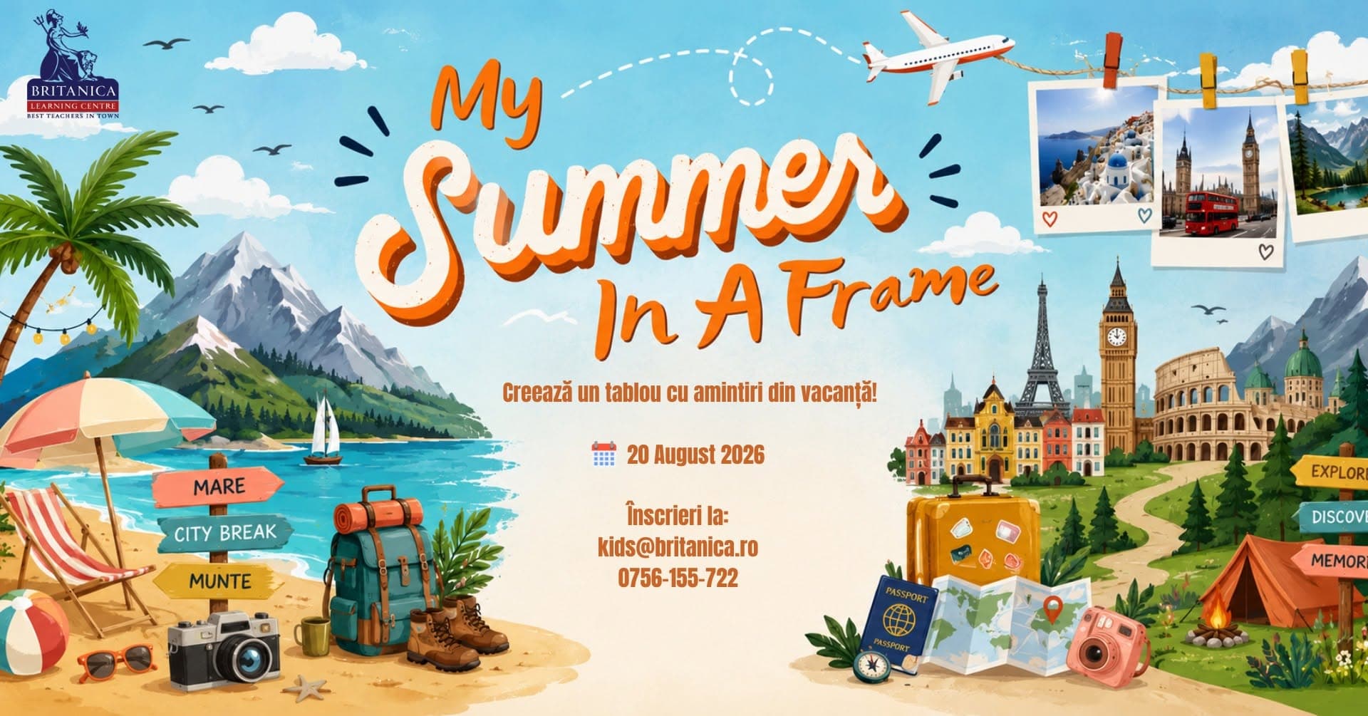 My Summer in a Frame – Atelier gratuit în engleză pentru copii în Centrele Britanica