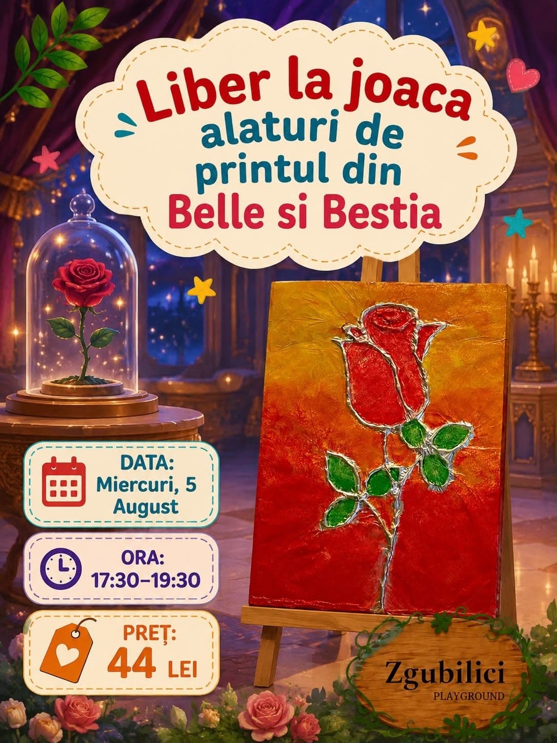 Liber la joacă cu Prințul din Frumoasa și Bestia