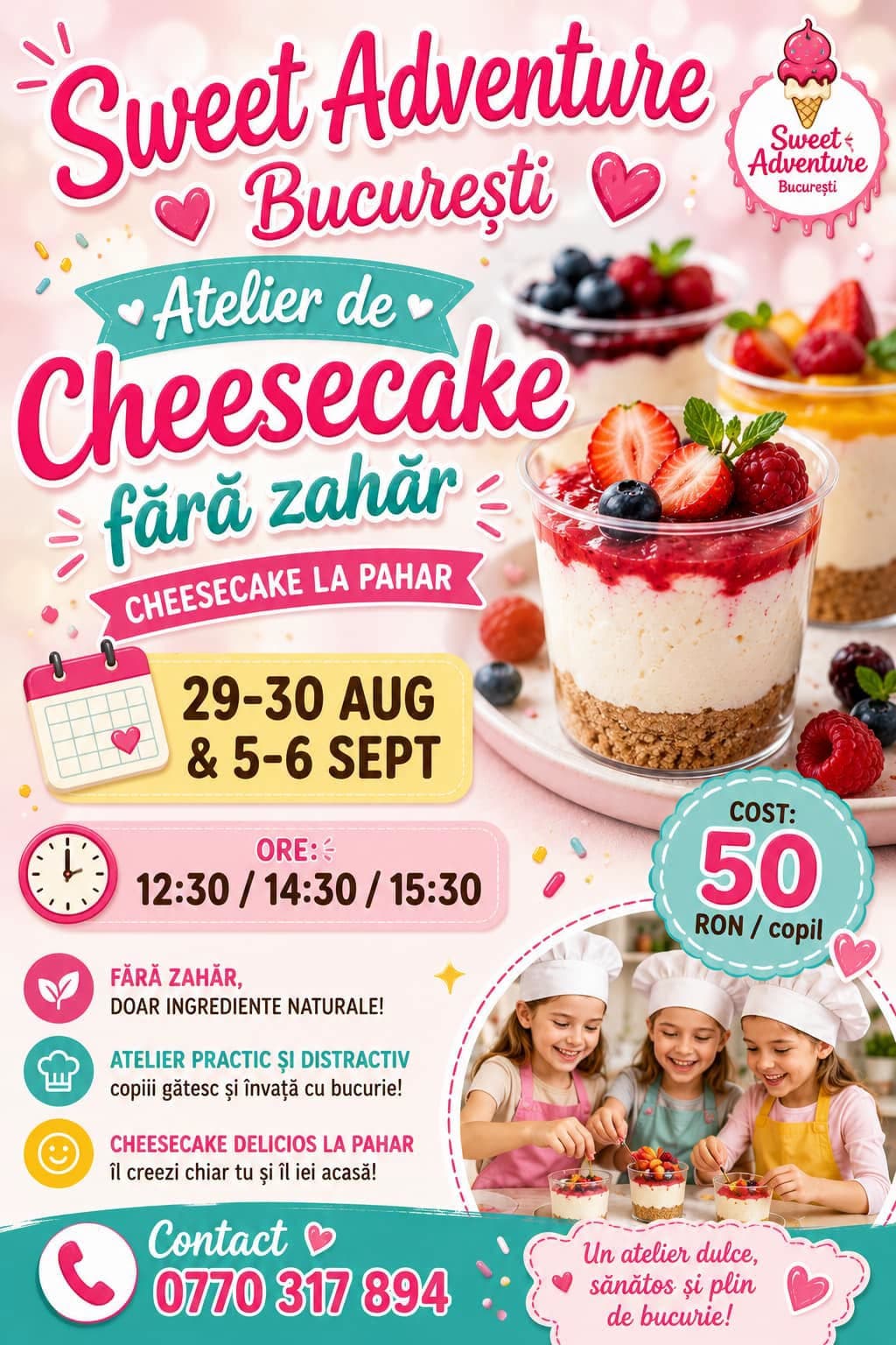 Atelier de cheesecake fără zahăr