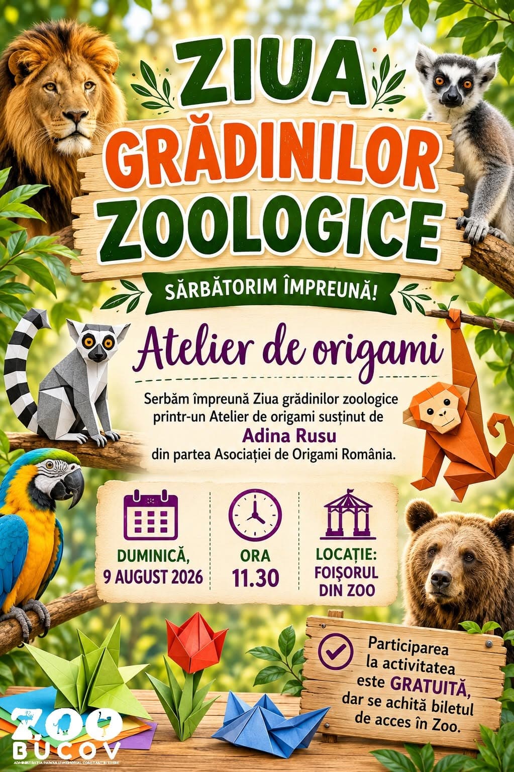 Ziua Grădinilor Zoologice – Atelier de origami