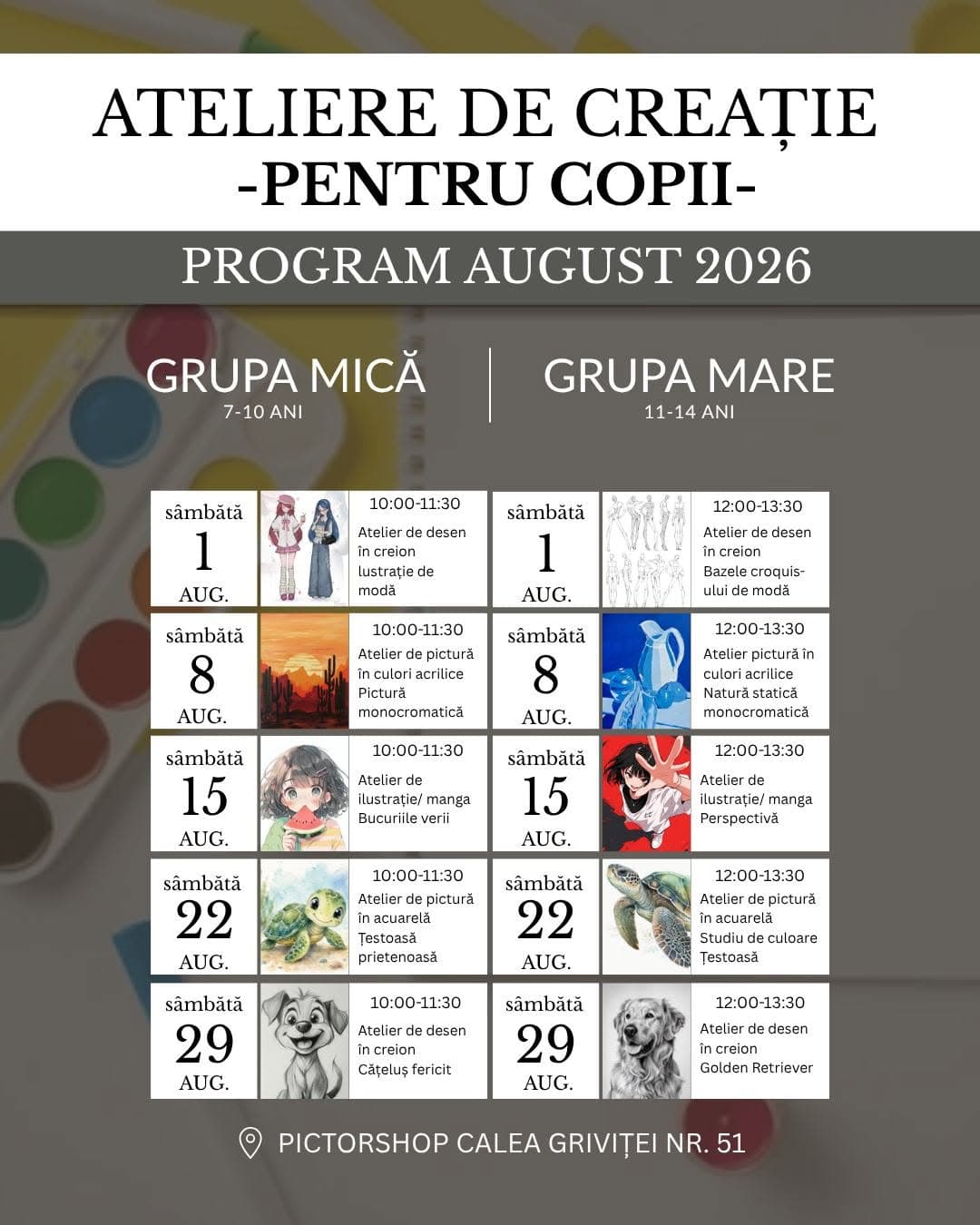 Atelier de desen în creion