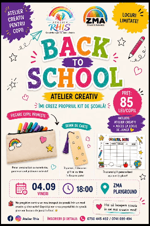 Back to school – Atelier creativ pentru copii