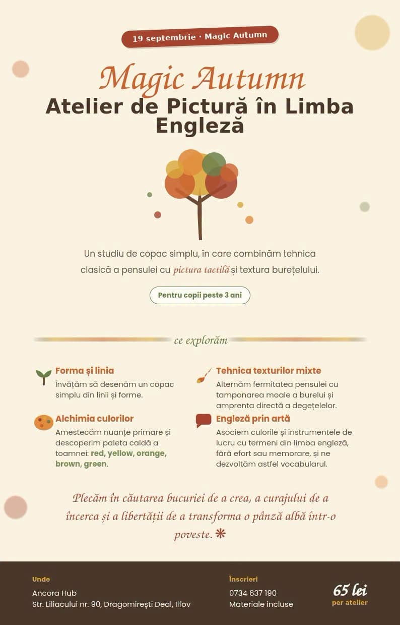 Atelier de Pictură în Limba Engleză