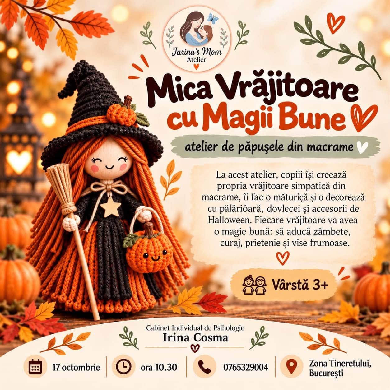Mica Vrăjitoare cu Magii Bune – Atelier de păpușele din macrame