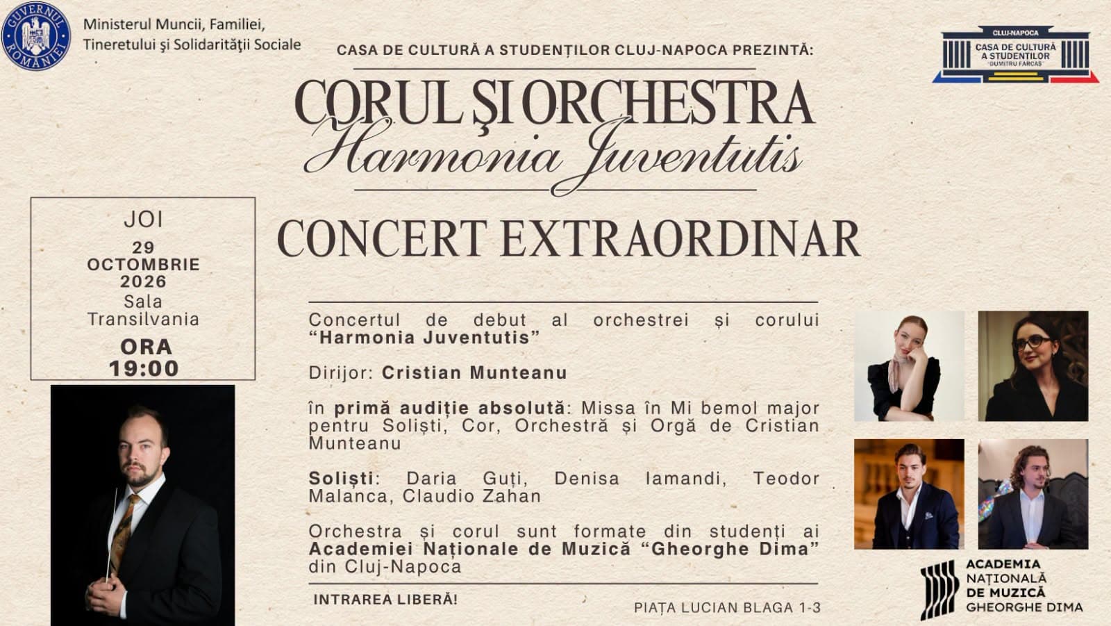 CONCERT EXTRAORDINAR – CORUL ȘI ORCHESTRA „HARMONIA JUVENTUTIS”