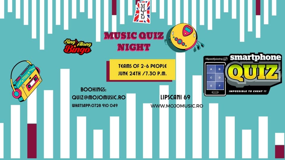 Music Speed Quiz with Sing-Along Bingo - 22nd July 2026