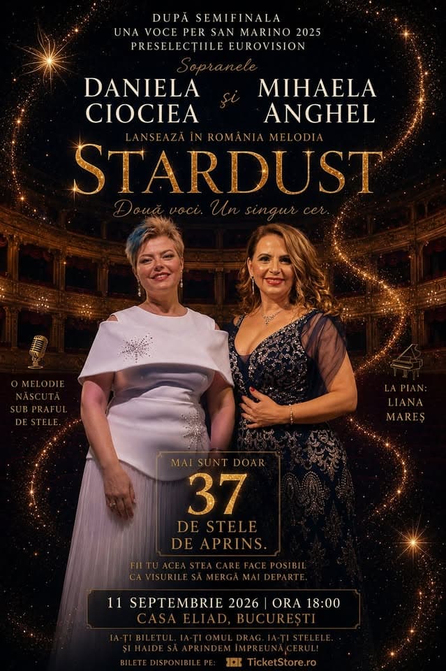 STARDUST 📅 11 Septembrie Ora 18:00 📍Casa Eliad București