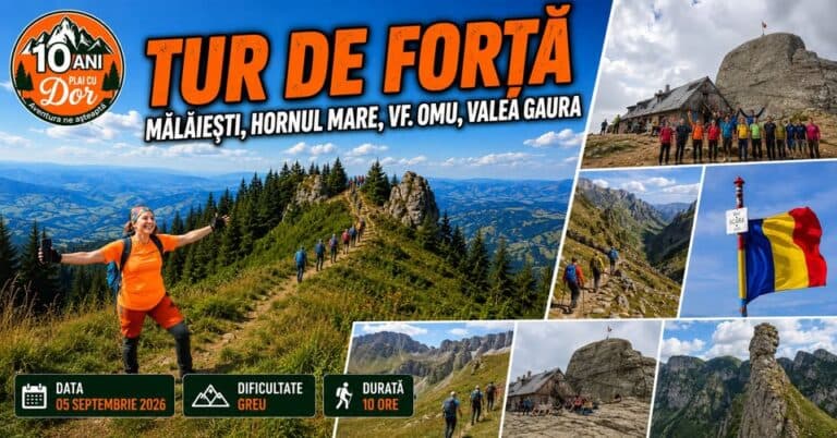 Tur de forță – Mălăiești, Hornul Mare, Vf. Omu, Valea Gaura
