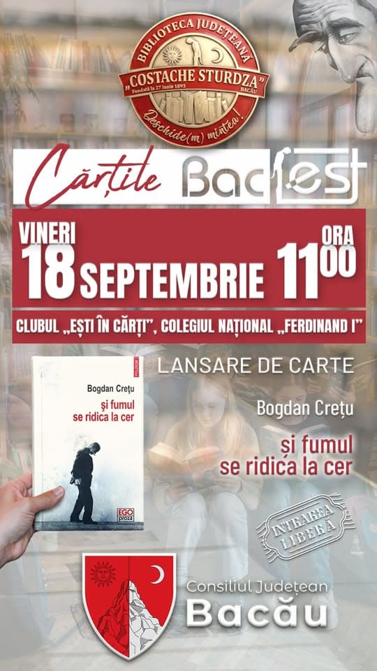 Cărțile Bac-Fest: Bogdan Crețu – și fumul se ridica la cer
